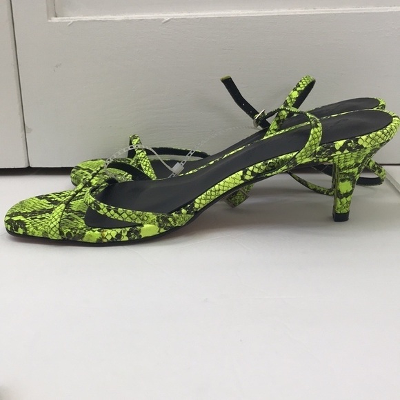 FREE PEOPLE Green Black Salina Strappy Heeled Sandals Size 6 - Picture 4 of 8